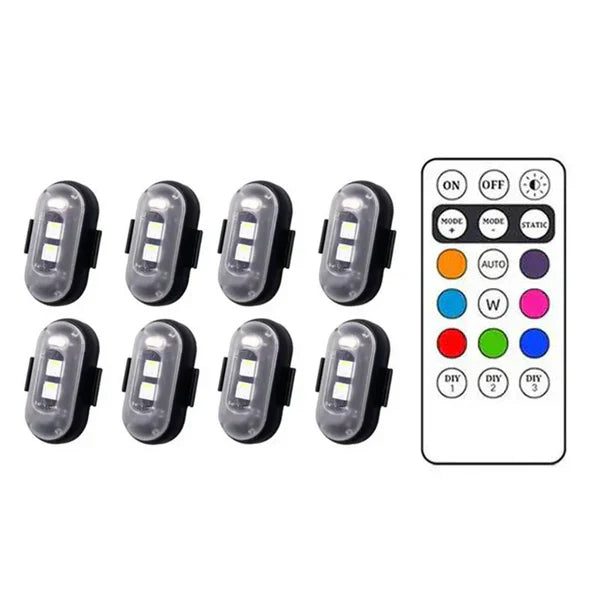 Belaidės LED blykstės su USB įkrovimu ir spalvomis