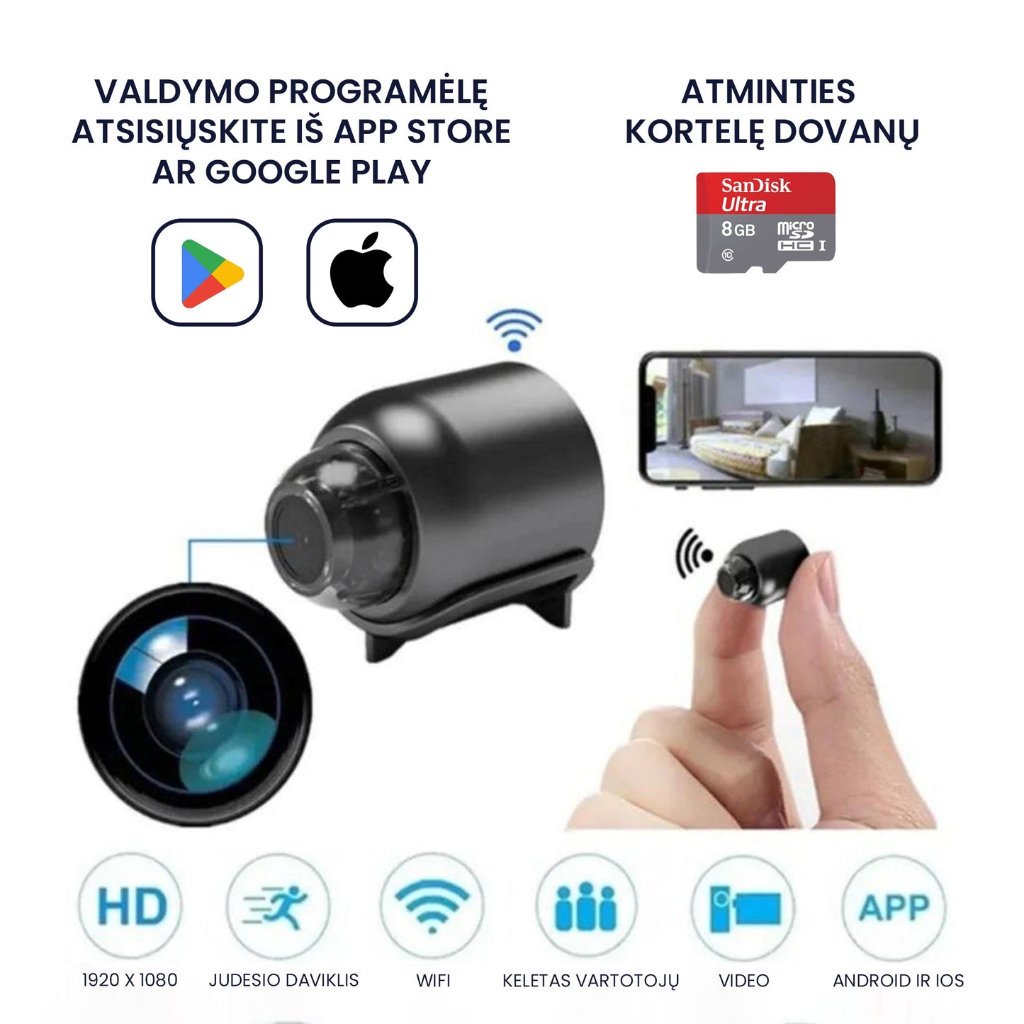 WifiCam™- mini belaidė vaizdo stebėjimo kamera