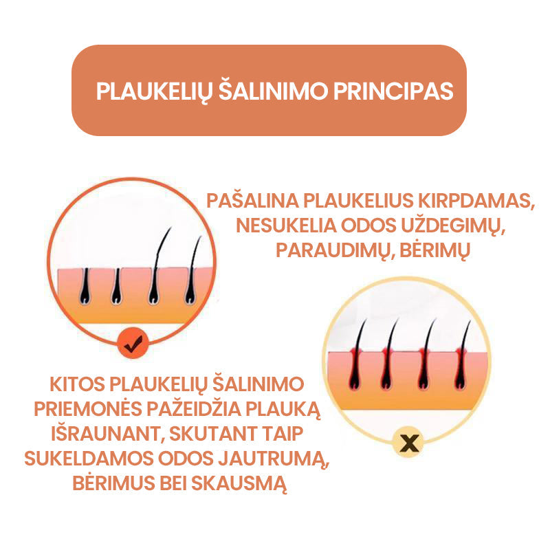 Neskausmingas plaukų šalinimo epiliatorius