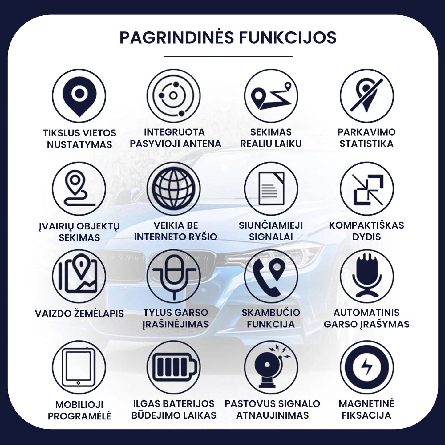 Magnetinis mini GPS seklys