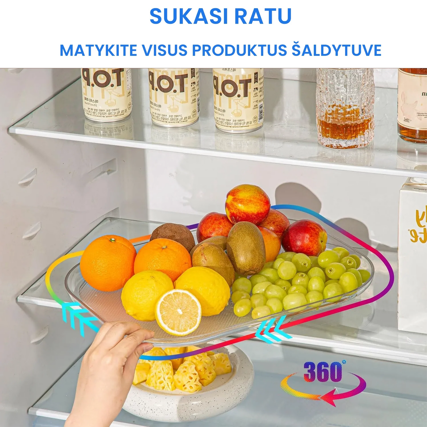 Besisukanti šaldytuvo lėkštė