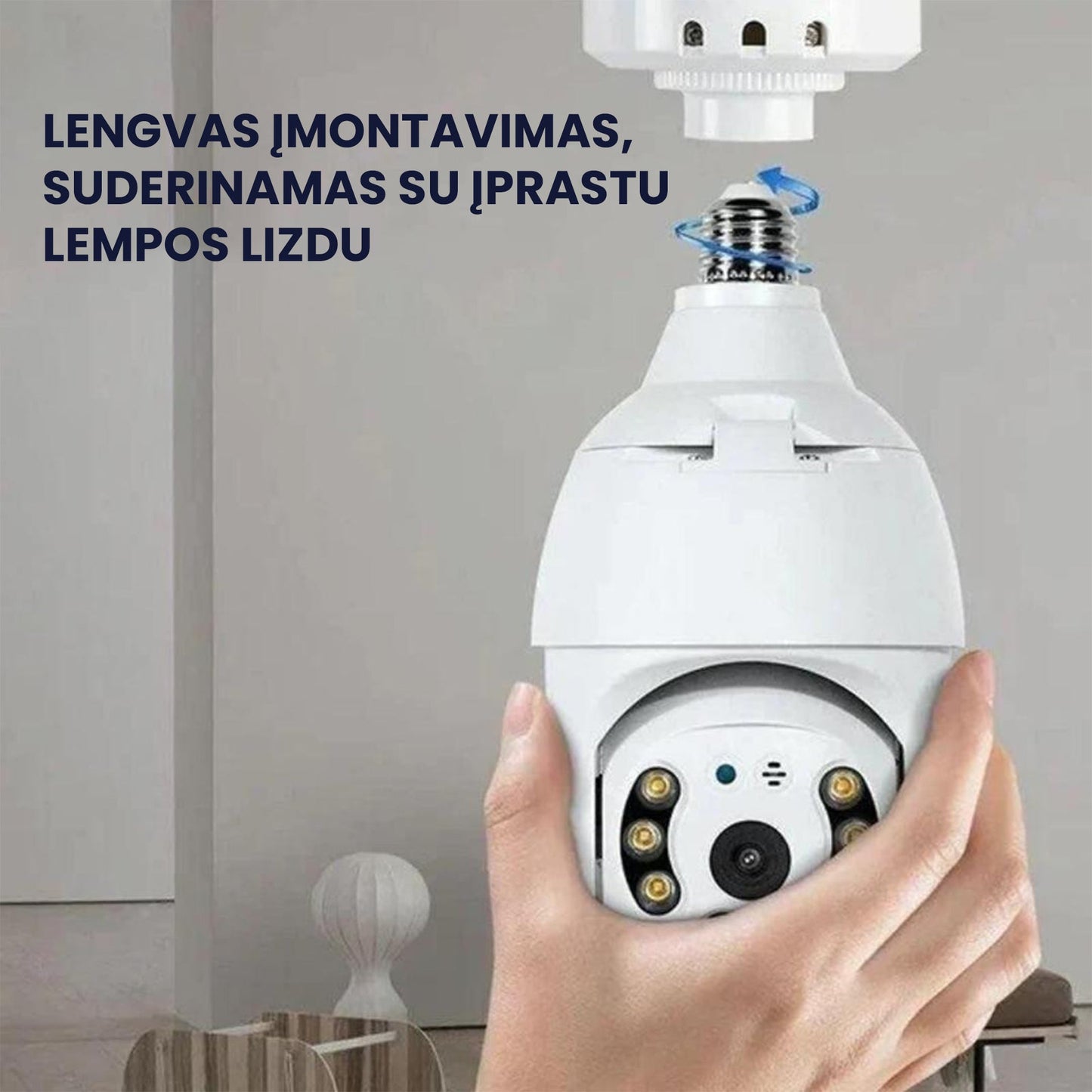 BrightEye™ - Belaidė WiFi vaizdo kamera-lempa