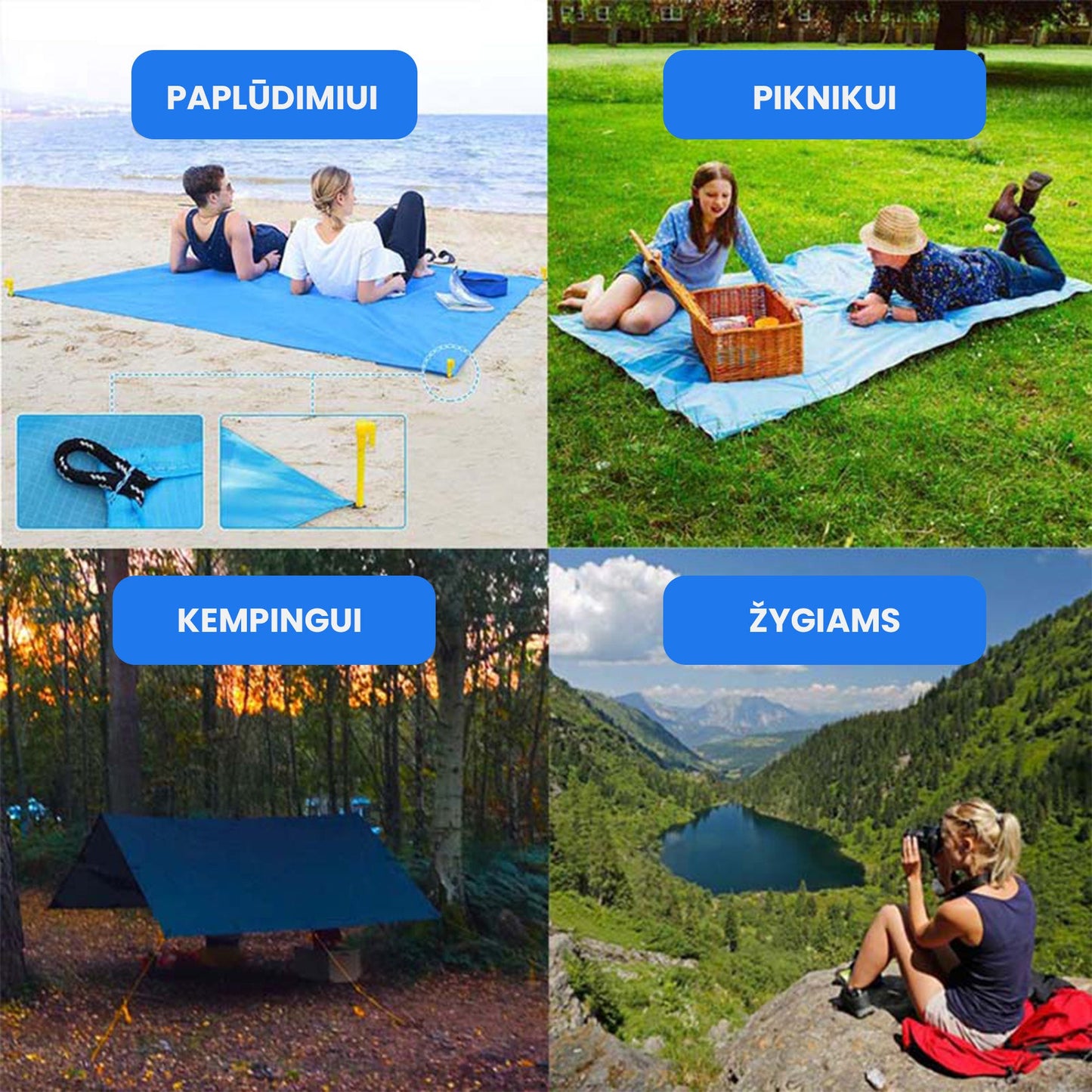 Mr. Beach™ paplūdimio kilimėlis atsparus smėliui