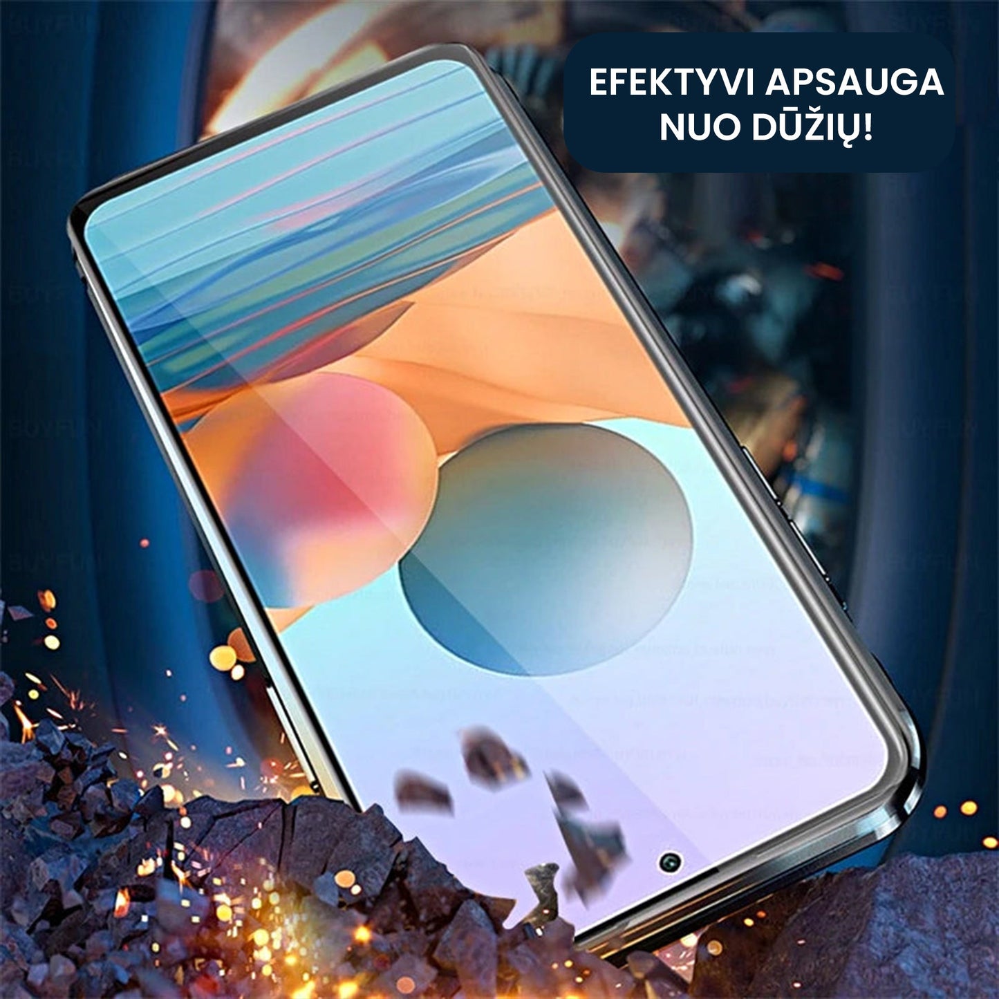 Grūdinto stiklo dvipusis telefono dėklas (Samsung modeliui)