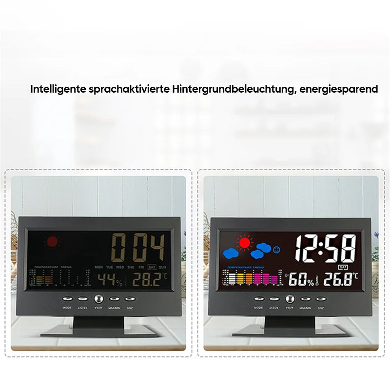 Skaitmeninis LED laikrodis - termometras