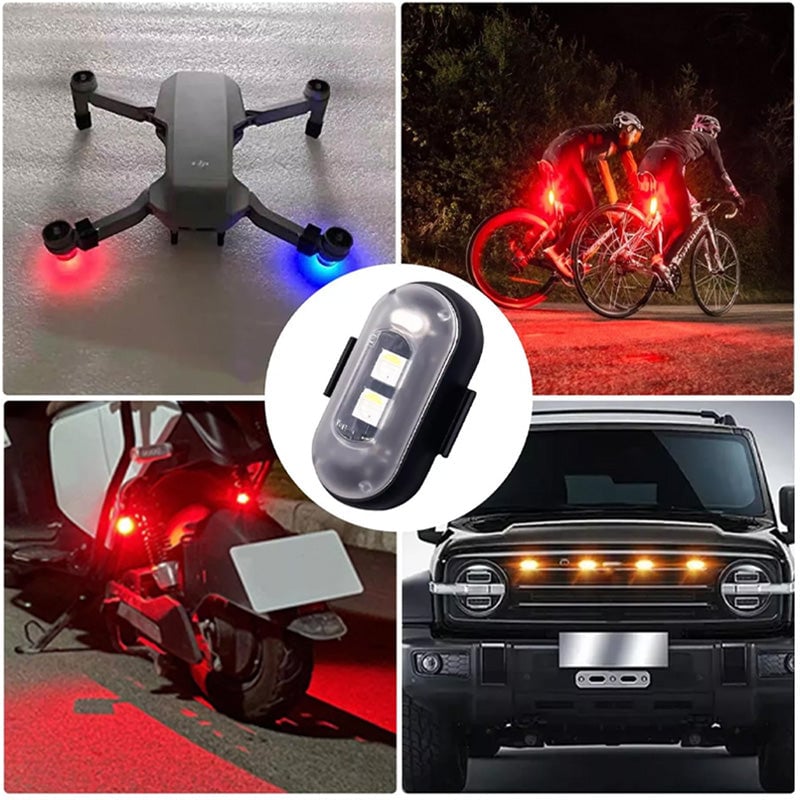 Belaidės LED blykstės su USB įkrovimu ir spalvomis