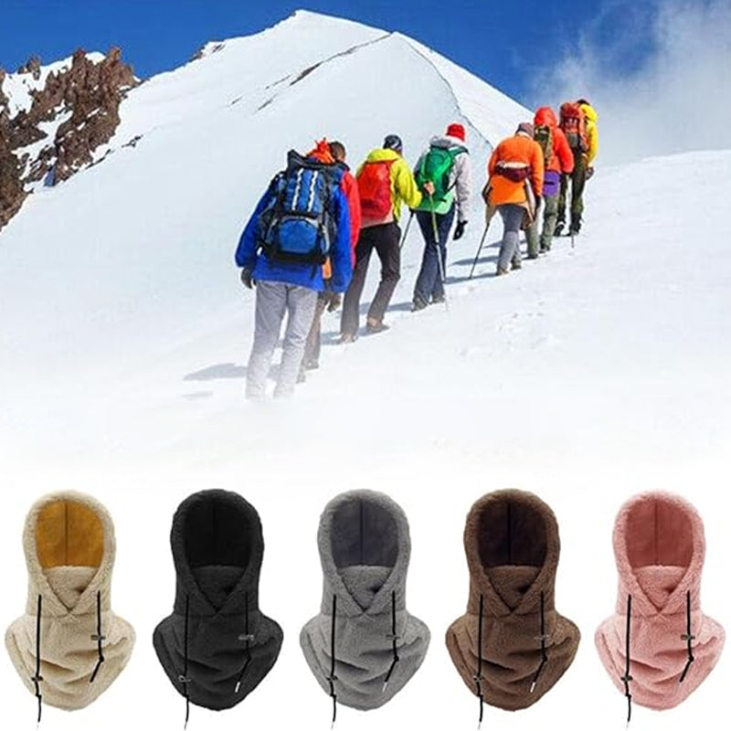 Šilta Sherpa Hood kepurė su šaliku žiemai