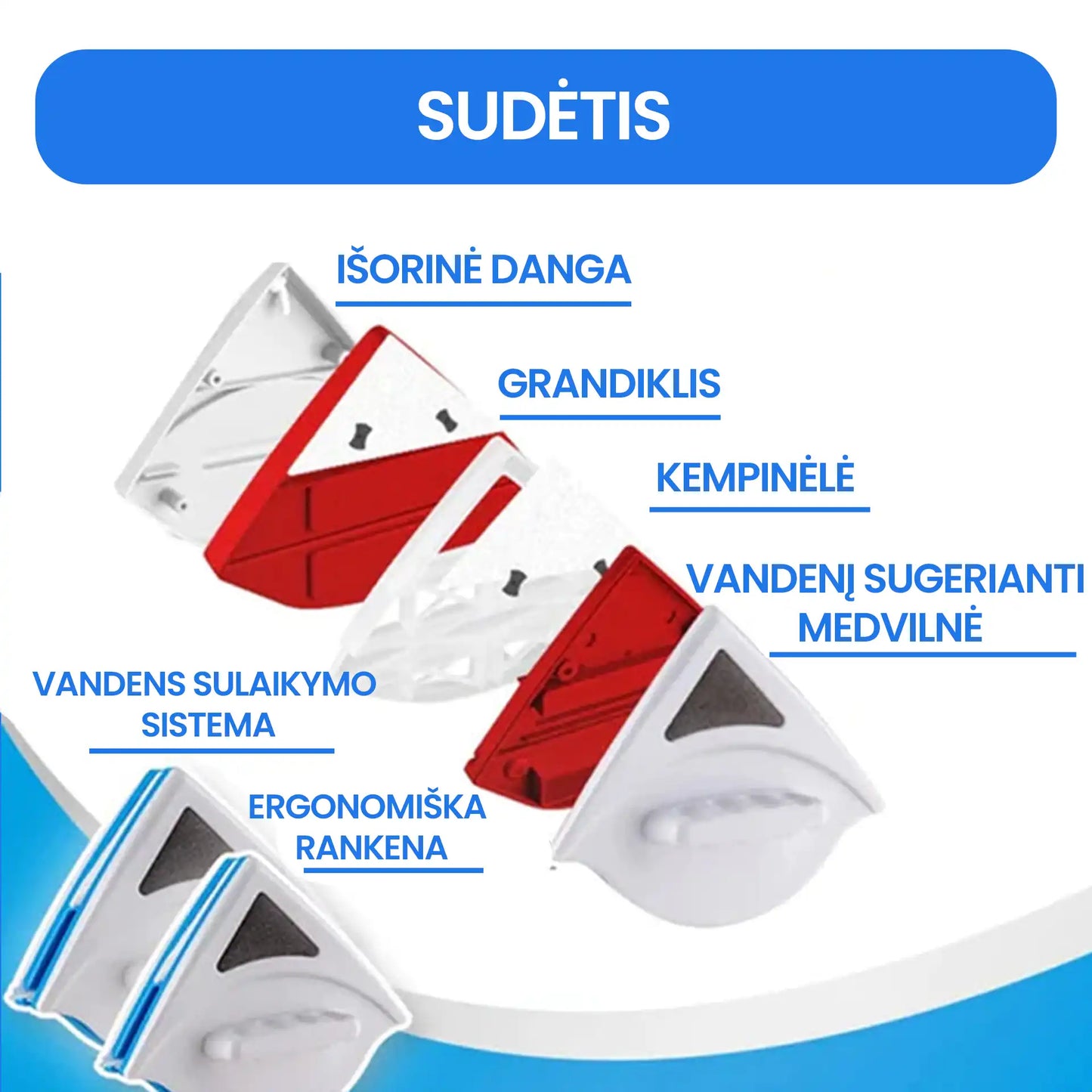 Magnetinis langų valytuvas
