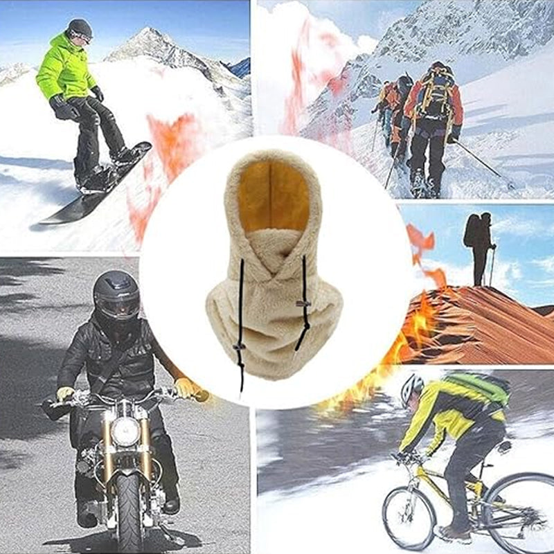 Šilta Sherpa Hood kepurė su šaliku žiemai