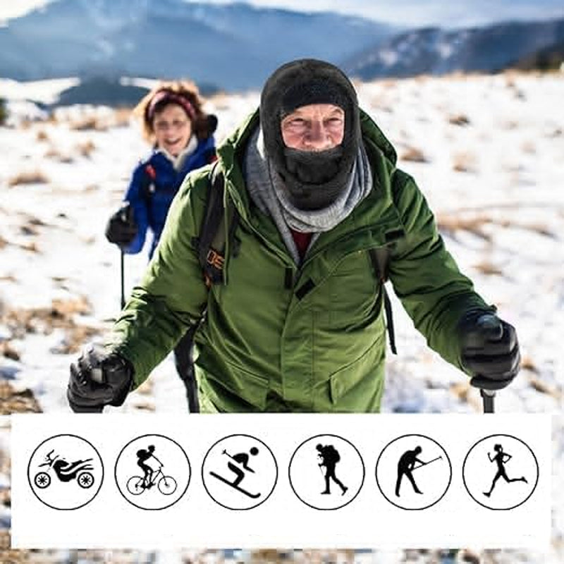 Šilta Sherpa Hood kepurė su šaliku žiemai