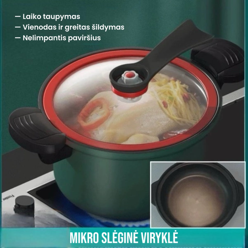 Mikro slėginė viryklė greitam ir sveikam virimui