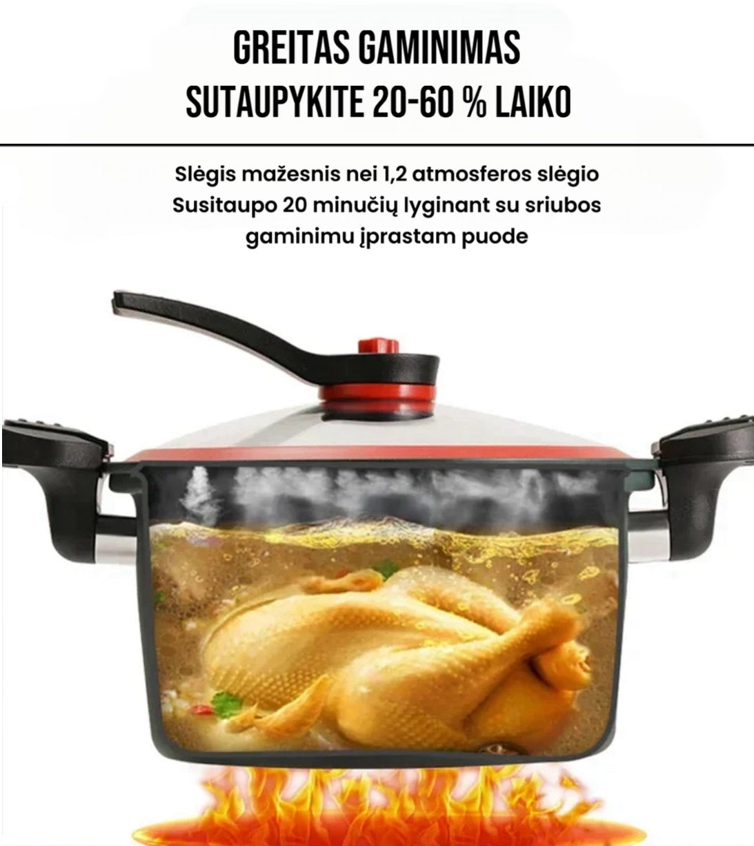 Mikro slėginė viryklė greitam ir sveikam virimui