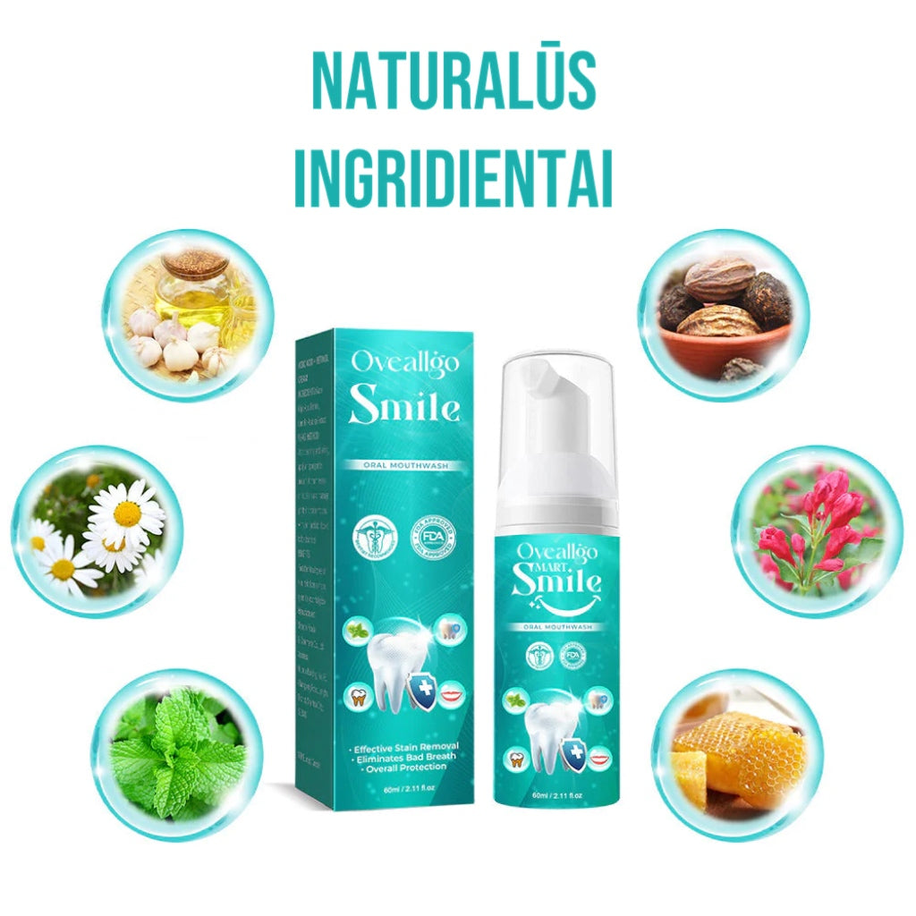 Dantų balinimo skystis Smile su 99,99% bakterijų naikinimu