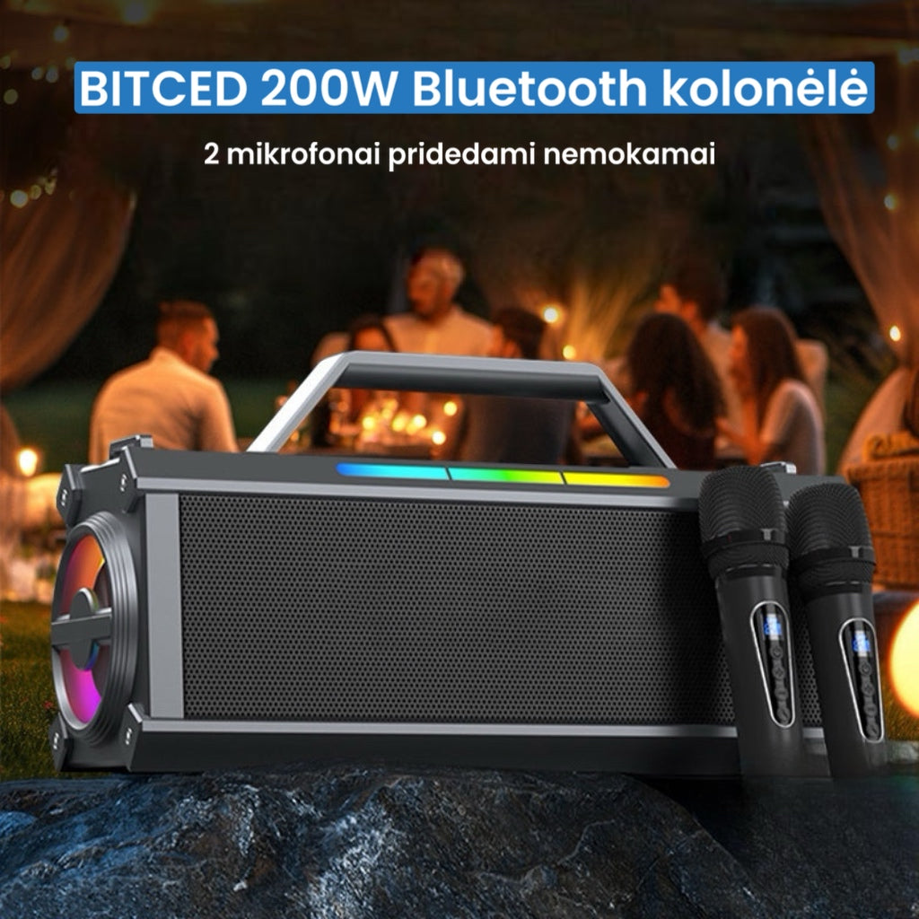 BITCED 200W Bluetooth kolonėlė su galingu garsu