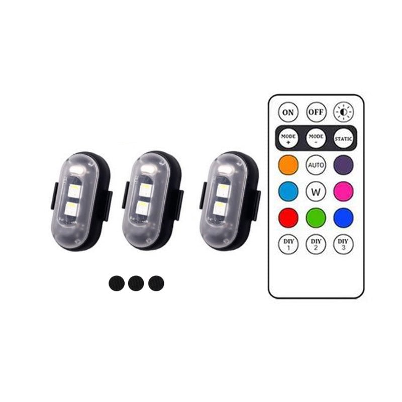 Belaidės LED blykstės su USB įkrovimu ir spalvomis