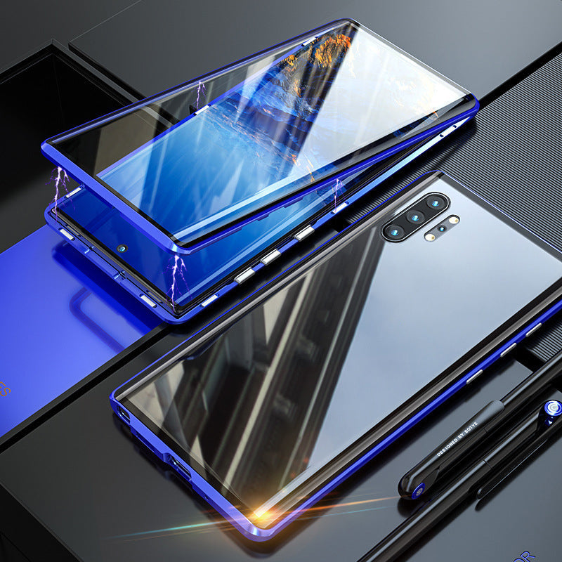 Grūdinto stiklo dvipusis telefono dėklas (Samsung modeliui)