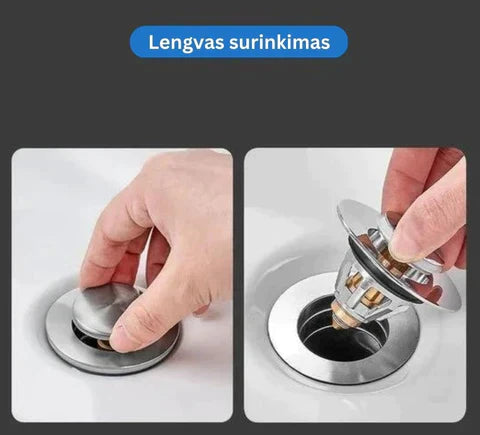 Modernus kriauklės kamštis su sieteliu