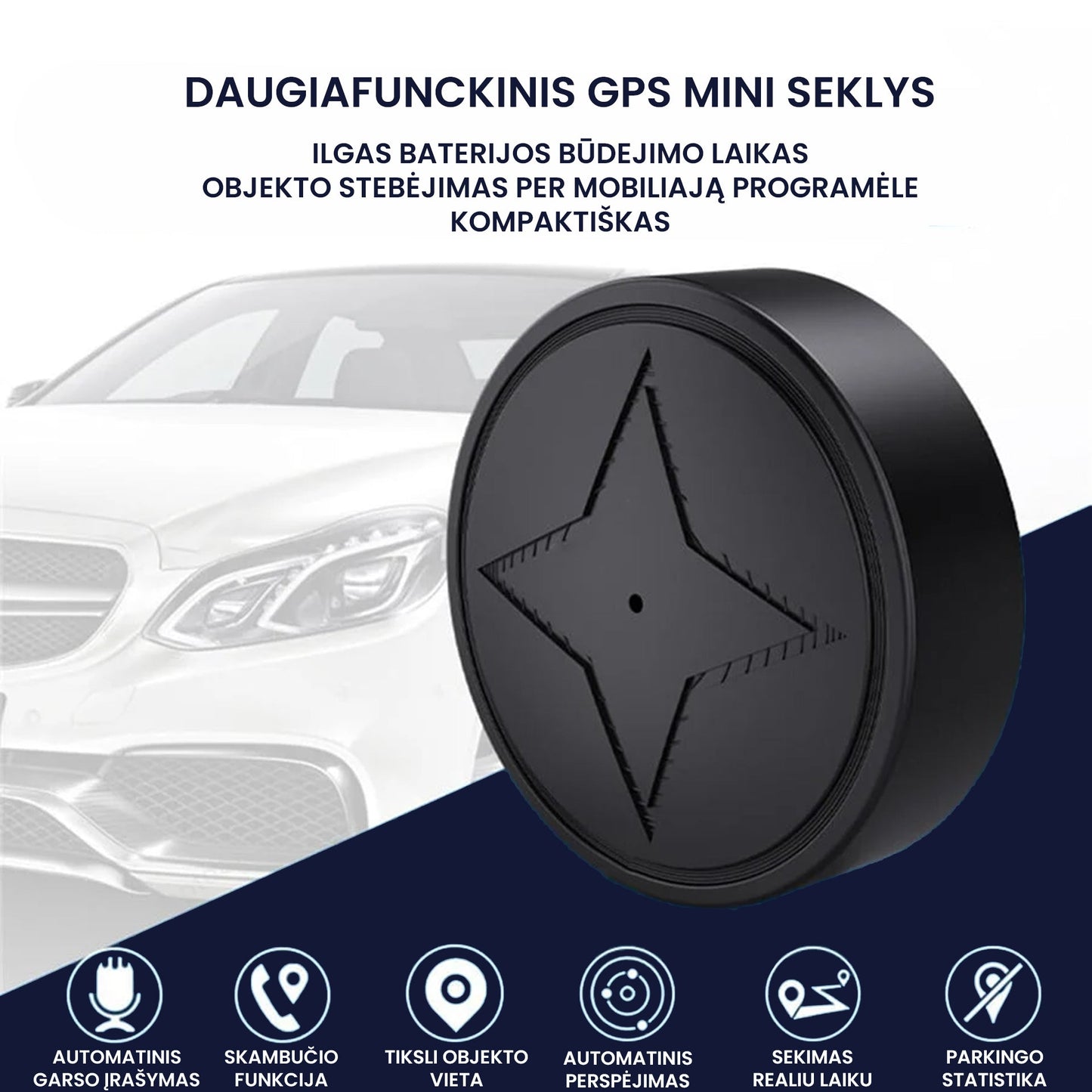 Magnetinis mini GPS seklys