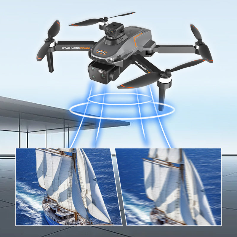 GPS dronas su HD kamera ir kliūčių vengimu