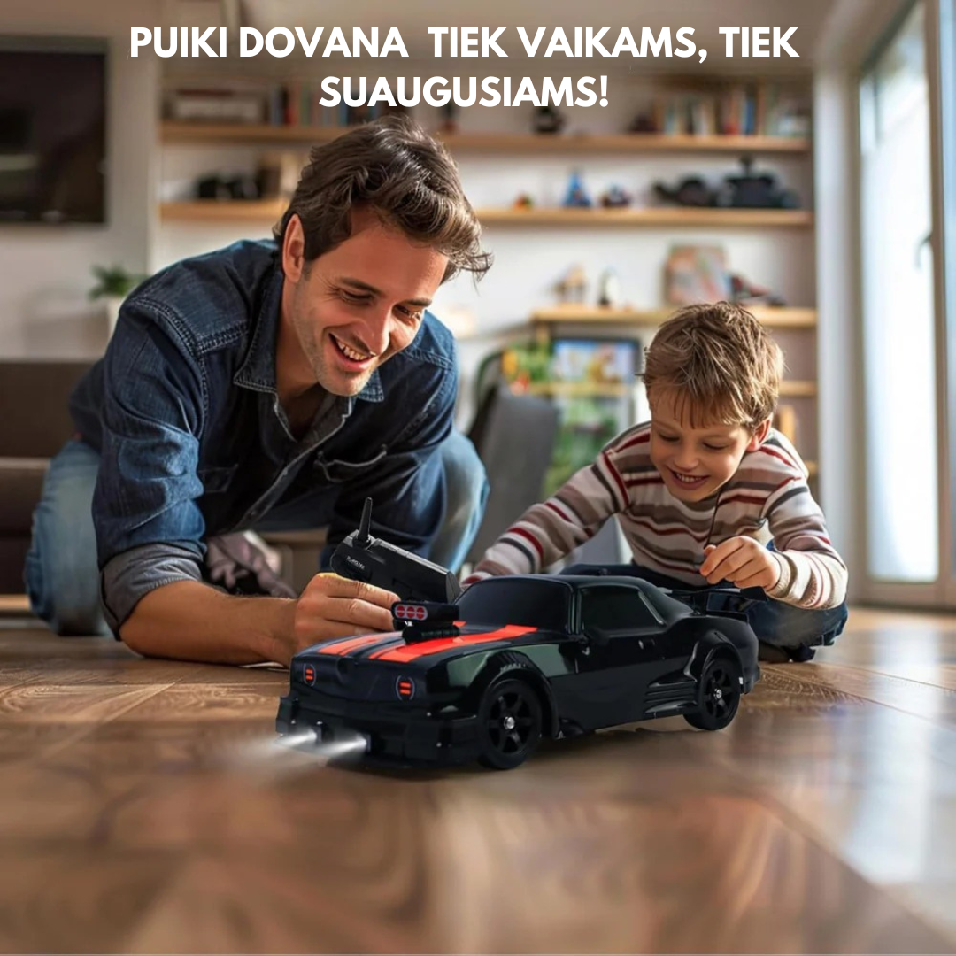 RC Drift Automobilis su LED Šviesomis ir Garų Efektu