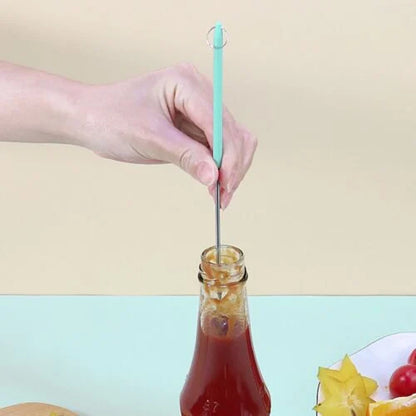Mini silikoninė mentelė – žalia mentelė buteliuke