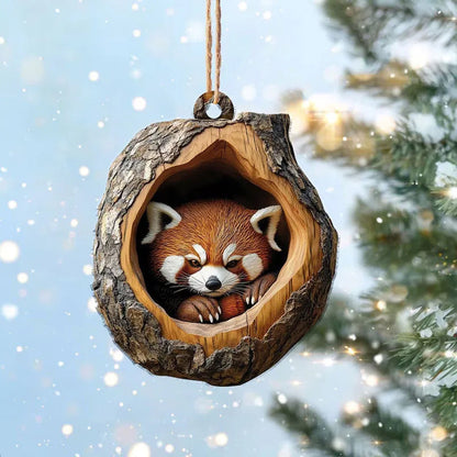 Gyvūnų formos Kalėdų eglutės papuošalai – raudonoji panda