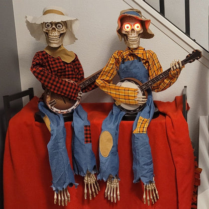 Animaciniai Banjo grojantys skeletai – tvirtinimo būdas, Geltona