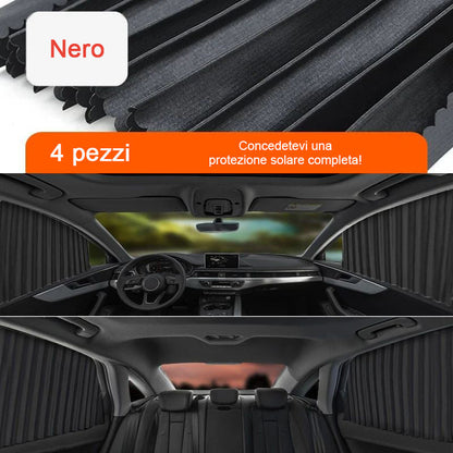 Keturių juodų automobilio langų užuolaidų rinkinys