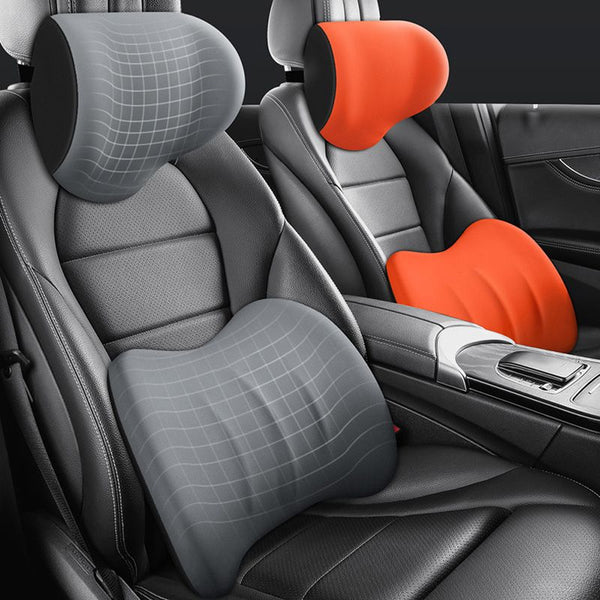 Ergonominės pagalvėlės nugarai ir kaklui - oranžinės pagalvėlės automobilio sėdynėje