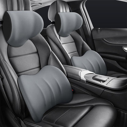 Ergonominės pagalvėlės nugarai ir kaklui - rožinis komplektas automobilyje