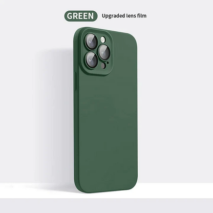 Silikoninis iPhone dėklas su objektyvo apsauga – viršutinės dalies detalė