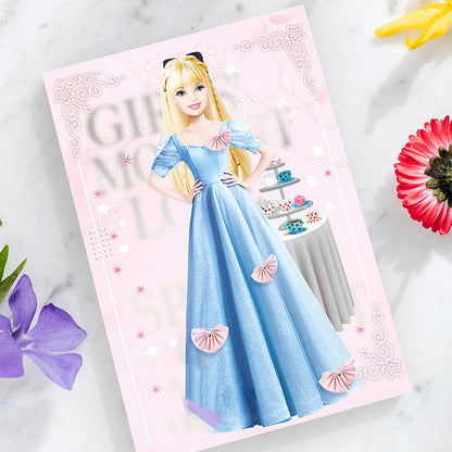 Magnetinė popierinė lėlė princesei aprengti – galinė pusė