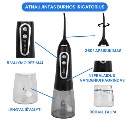 Bevielis burnos irigatorius – priekinė pusė, Balta
