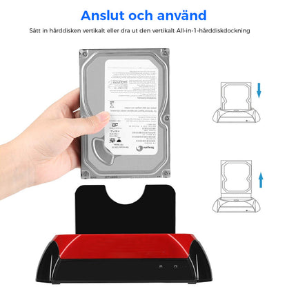 Kietojo disko prijungimo stotelė - adapteris – detalė stambiu planu