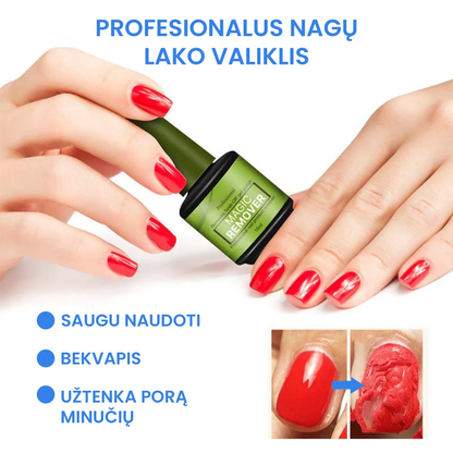 Profesionalių nagų lako valiklių rinkinys naudojimo metu