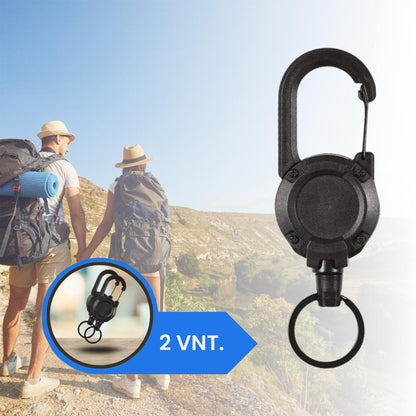 Automatiškai ištraukiamas pakabukas - ReelGrip™ – tvirtinimo būdas