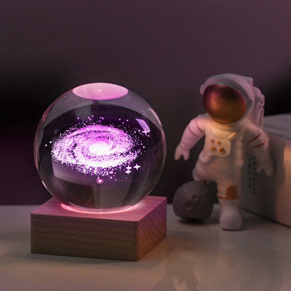 Dekoratyvinis 3D galaktikos šviestuvas - violetinis planetos rutulys