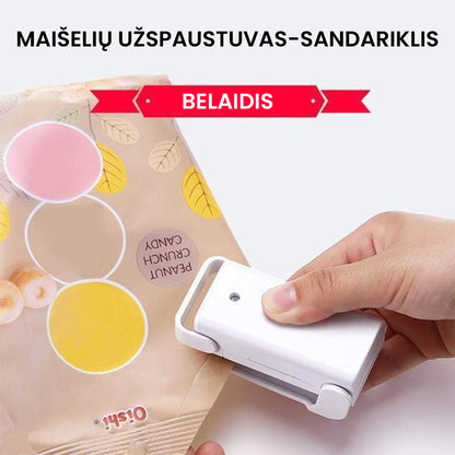 Maišelių užspaustuvas – sandariklis – konstrukcijos detalė