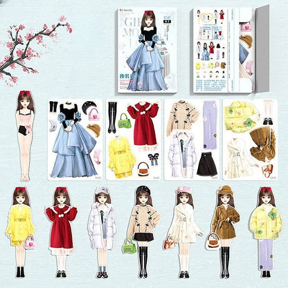 Magnetinė popierinė lėlė princesei aprengti – tvirtinimo būdas 2