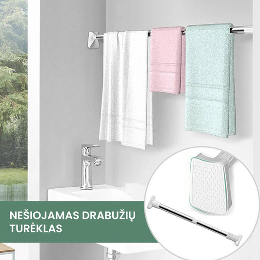 Nešiojamas drabužių turėklas