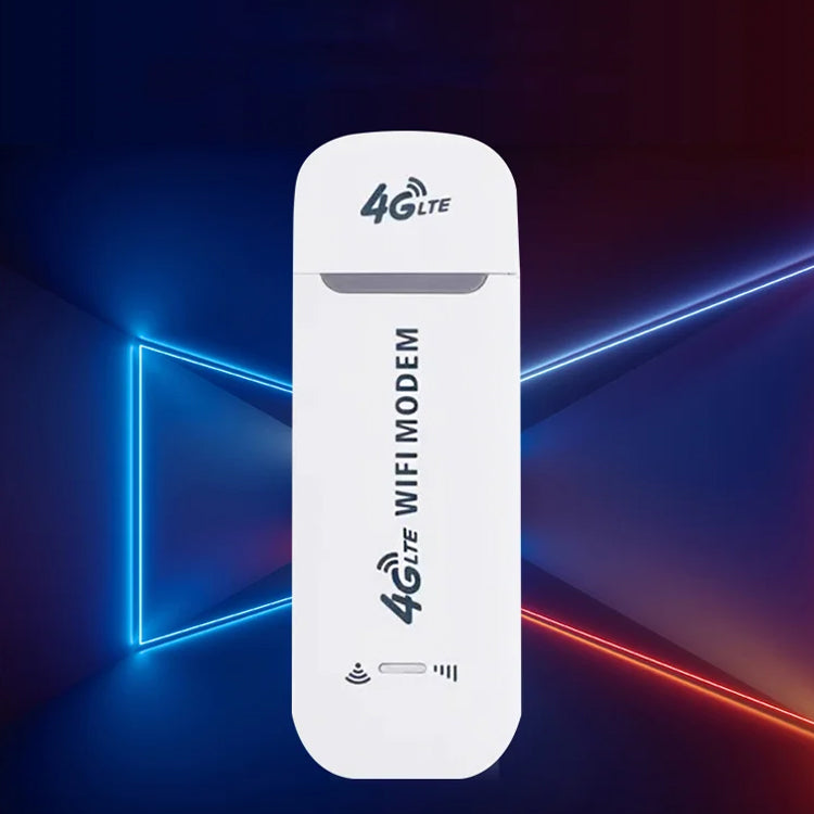 Balta, stačiakampė 4G LTE WiFi modemo lazdelė, lygi tekstūra.