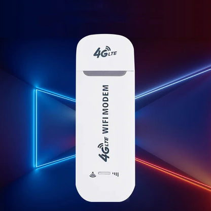 Balta, stačiakampė 4G LTE WiFi modemo lazdelė, lygi tekstūra.