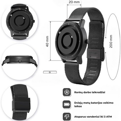 Magnetic Watch™ - unikalus magnetinis laikrodis, sujungiantis meną ir laiką