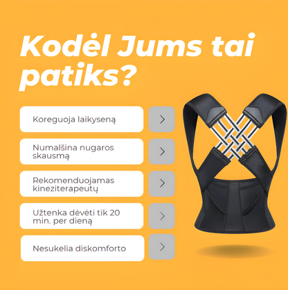 Laikysenos ir nugaros korektorius – naudojimo pavyzdys