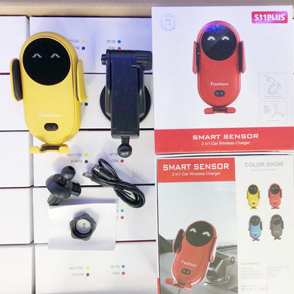 Belaidis automobilinis telefono įkroviklis – naudojimo seka, prie stiklo/panelės