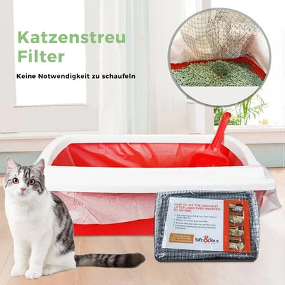 Kačių tualeto maišų pakuotė ir dėžė