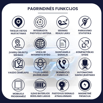 Magnetinis mini GPS seklys – šoninis vaizdas