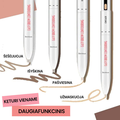 Daugiafunkcinė antakių kontūravimo priemonė – šoninis vaizdas, Juodai ruda