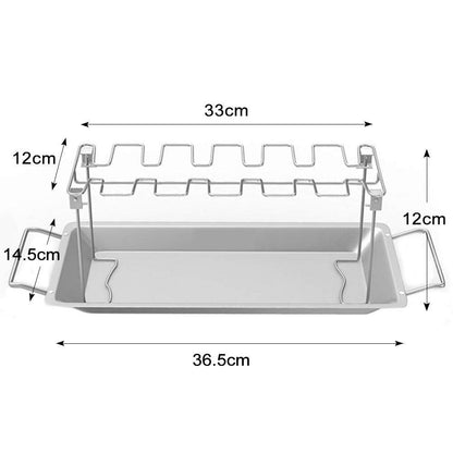 Grotelių ir padėklo 36,5 cm matmenų schema