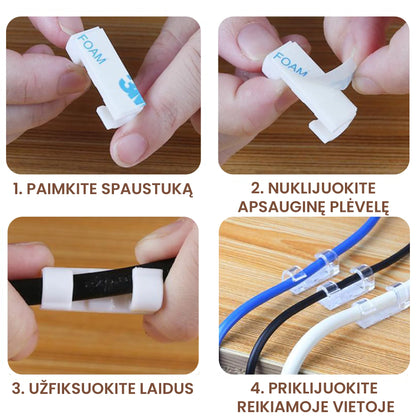 Laidų laikikliai-spaustukai – priekinė pusė, 40 vnt.